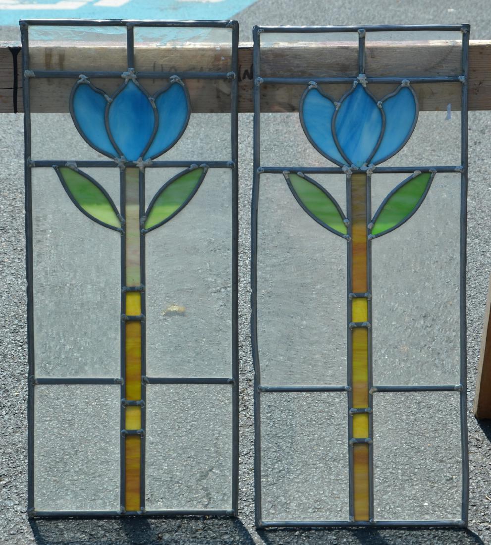 (2) stained glass panels, 11" x 26" (1 of 1)