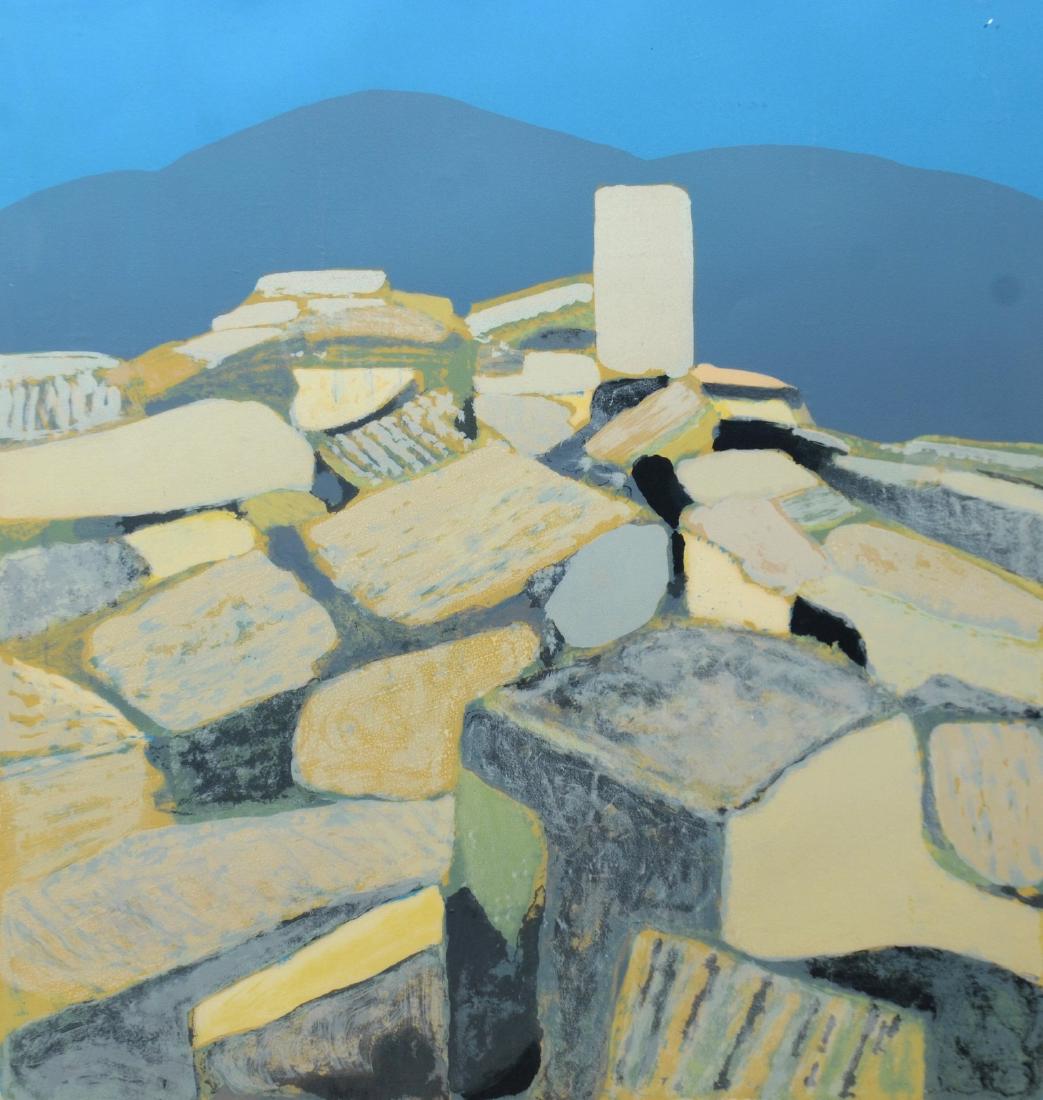 Modern abstract landscape lithograph (1 of 3)