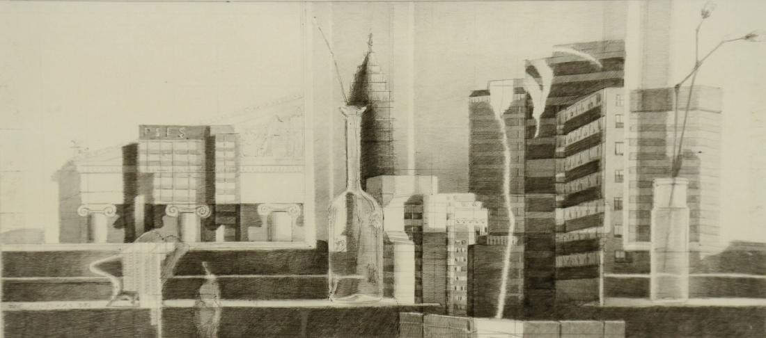 Joe Naujokas, Pencil Drawing, Philadelphia Cityscape (1 of 3)
