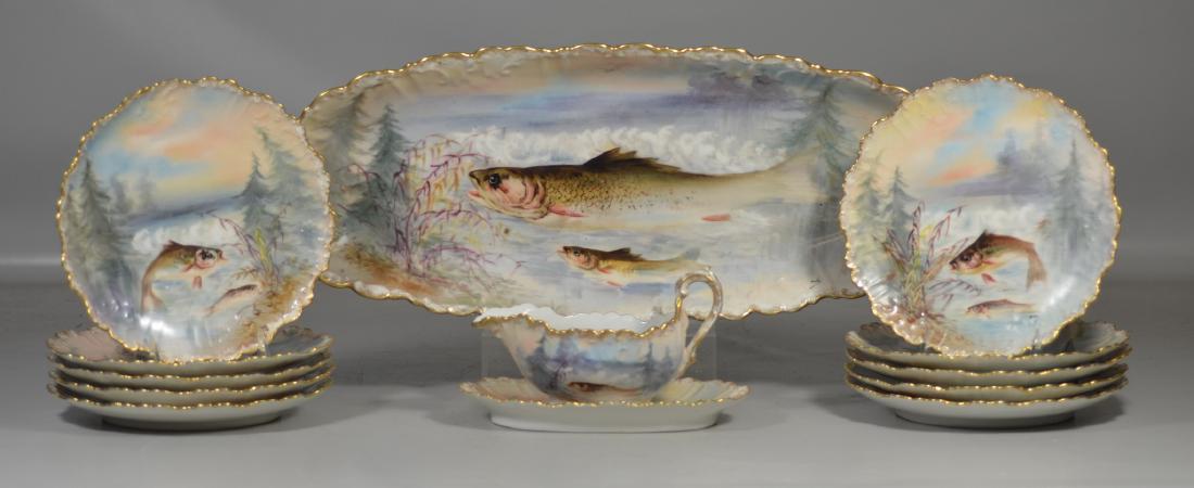 (13) Pc Limoges Fish Set (1 of 6)