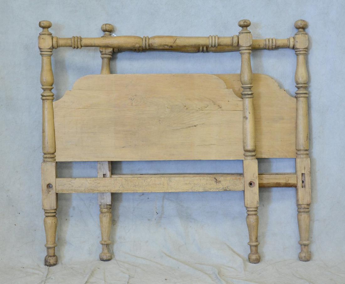 19th C bleached pine rope bed (1 of 2)