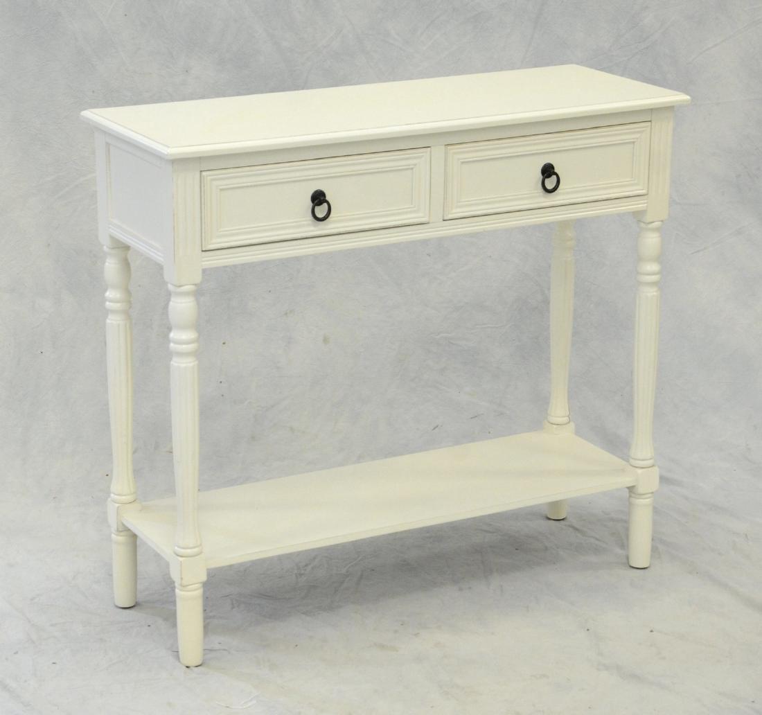 2-Drawer White Painted Side Table (1 of 2)