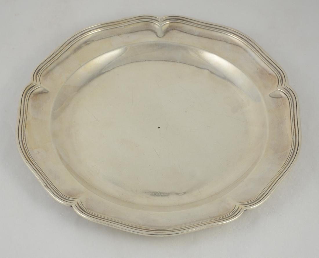 French silver round scalloped plate, Parisian marks (1 of 4)