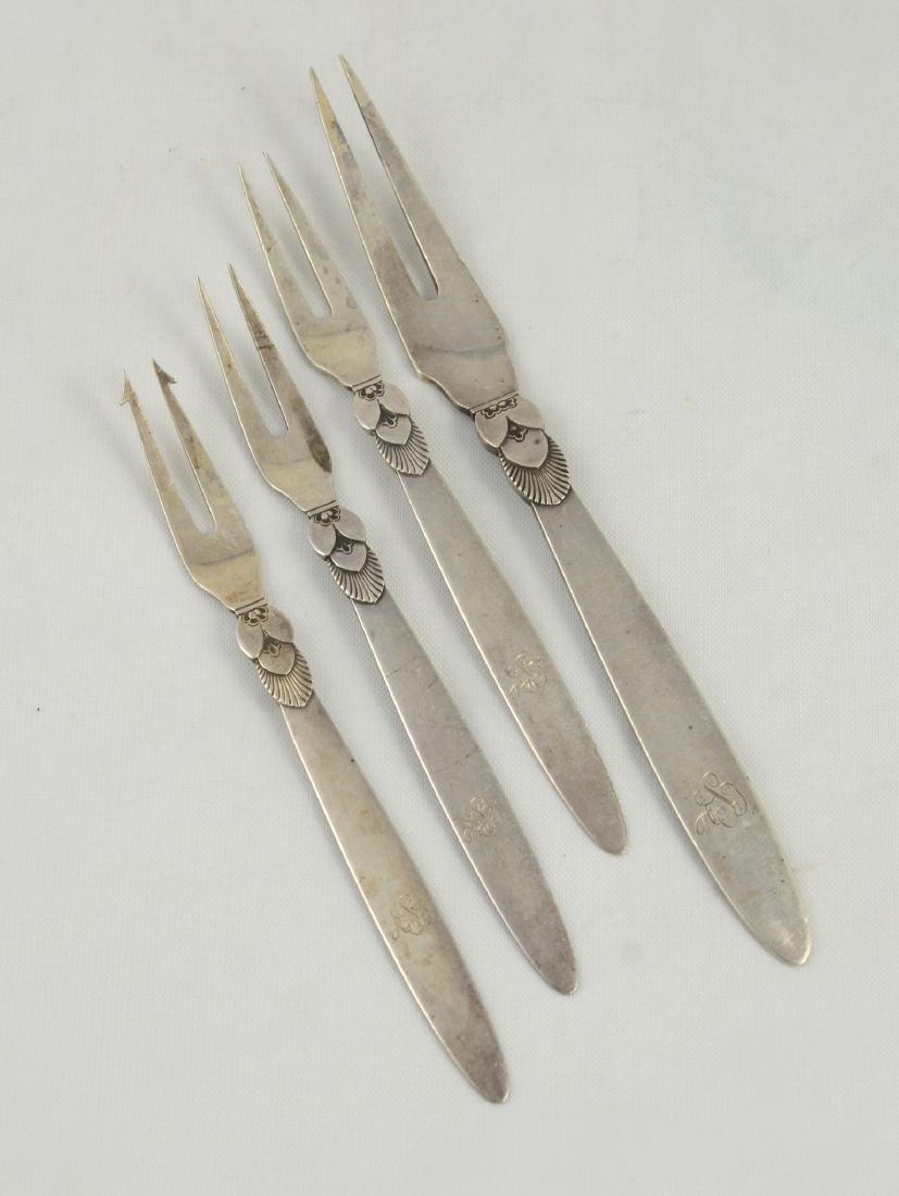 4 Georg Jensen Cactus sterling silver forks (1 of 4)