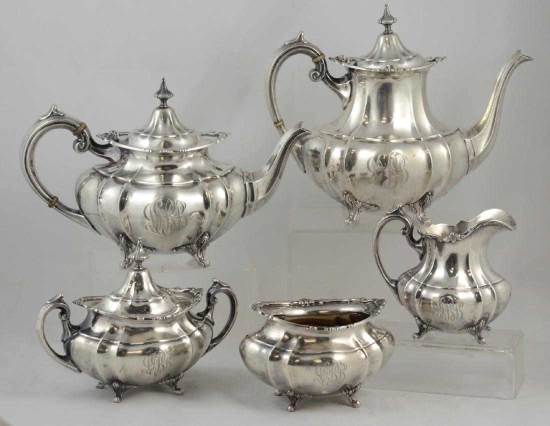 Gorham "Hampton Court" sterling silver 5 pc tea and (1 of 5)