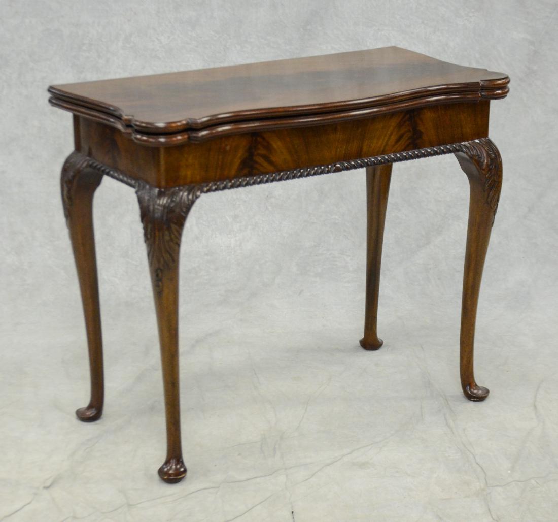 Queen Anne style mahogany flip top card table (1 of 5)