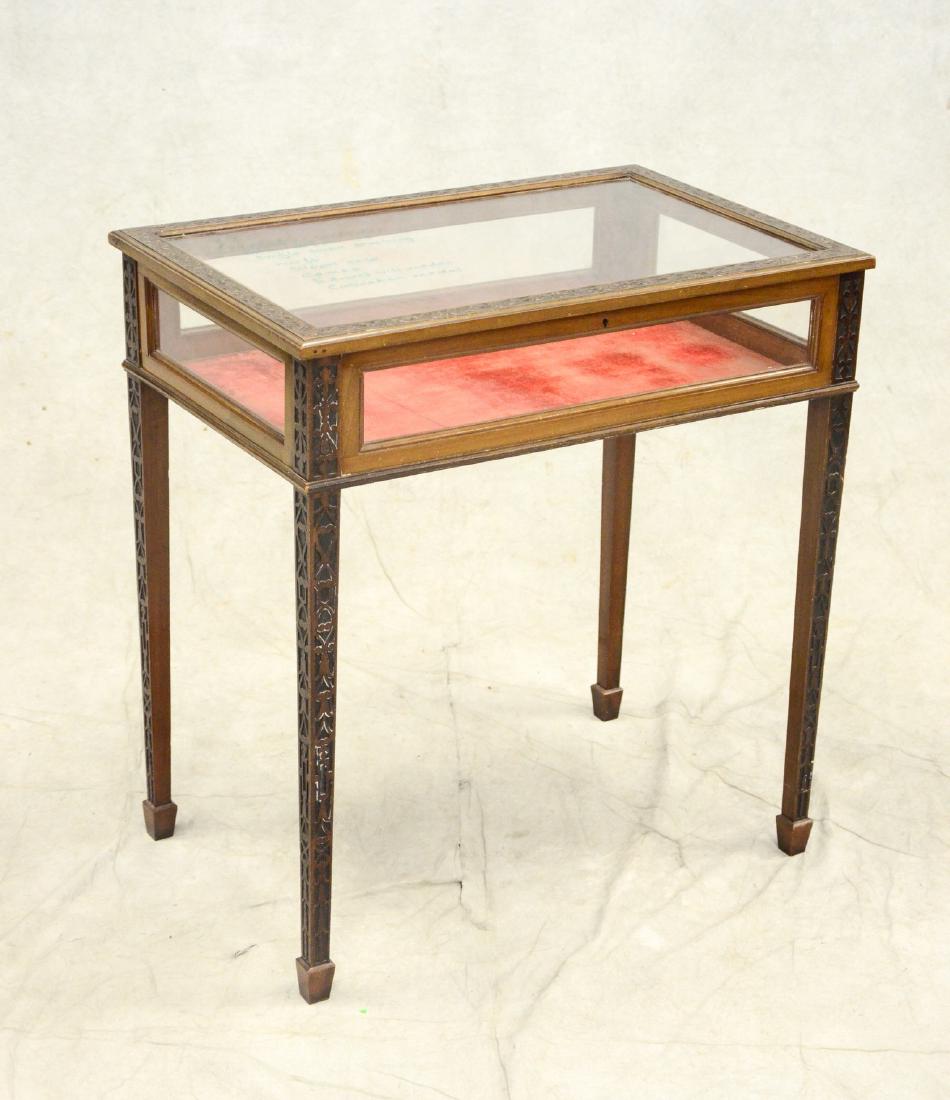 Edwardian carved mahogany vitrine (1 of 2)