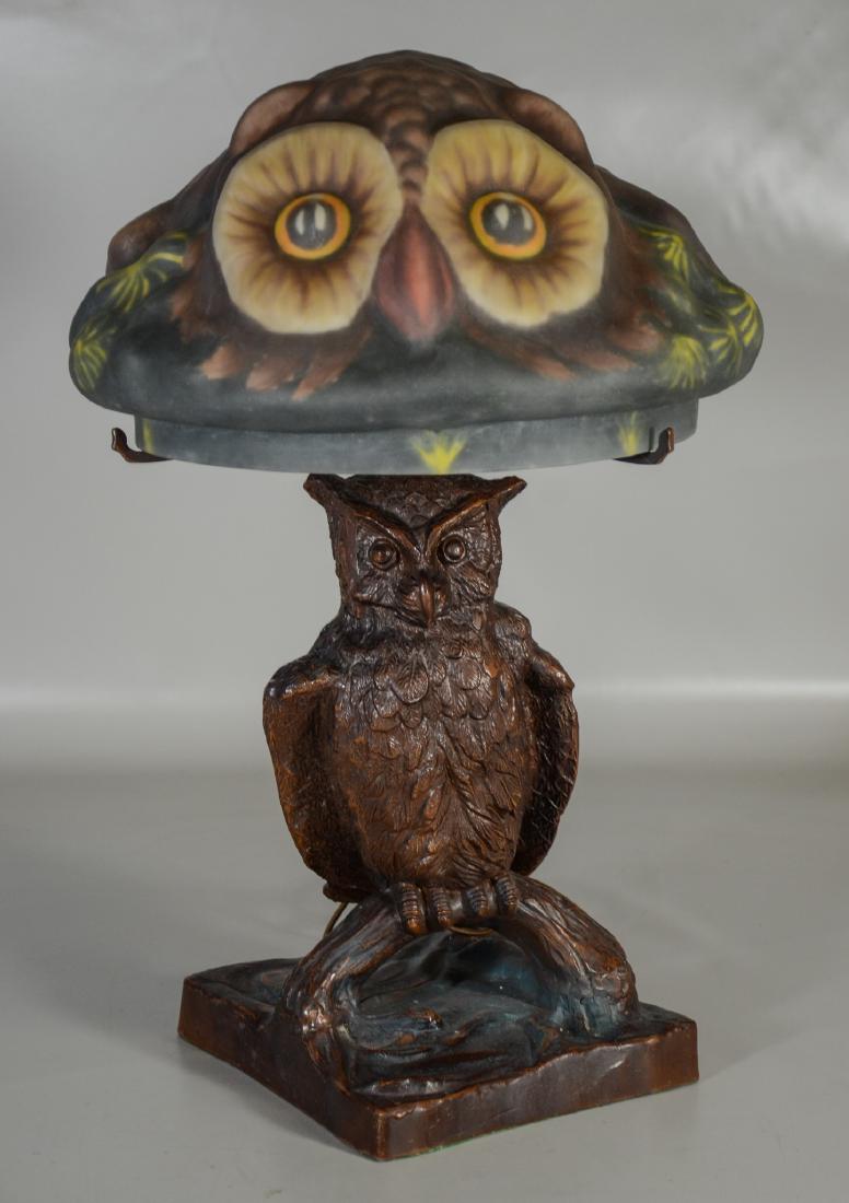 Pairpoint Style Puffy Owl Lamp (1 of 3)