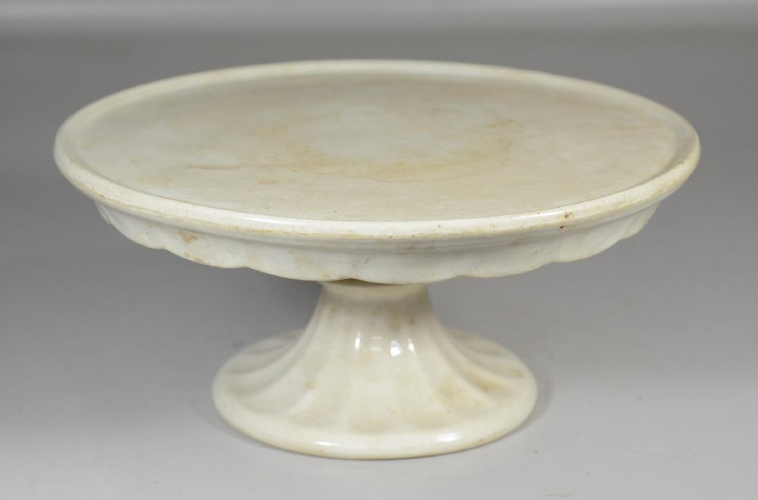 Unmarked antique ironstone pedestal base cake stand (1 of 3)