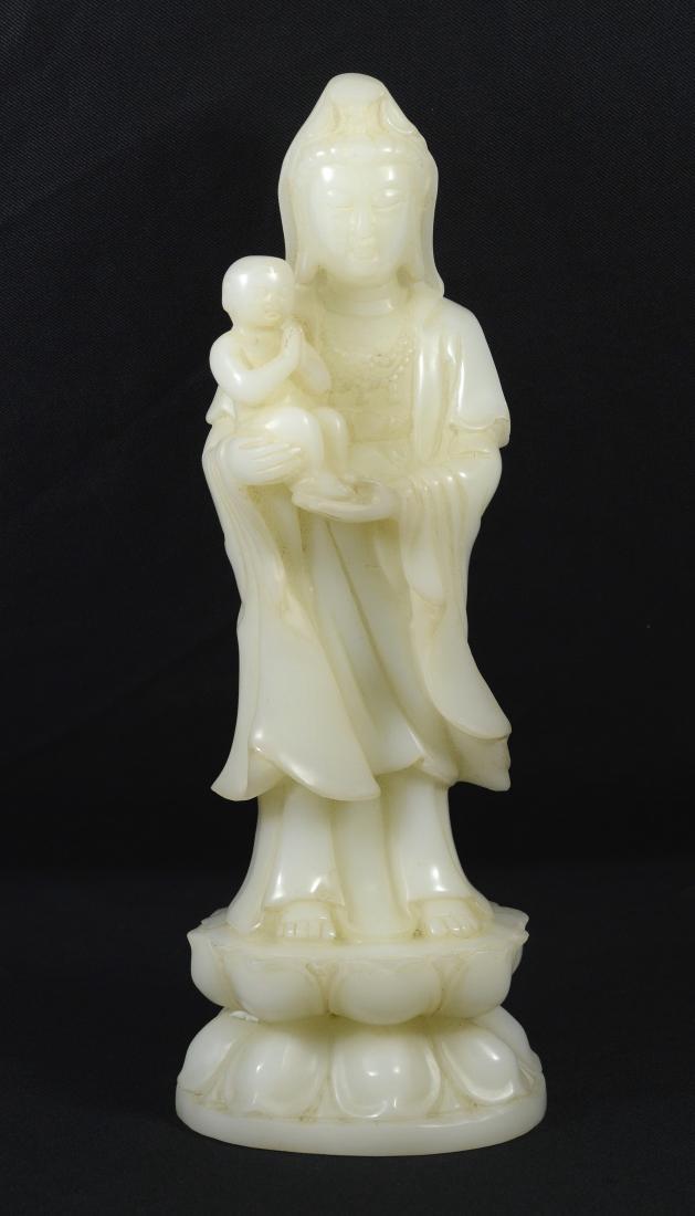 Chinese Hardstone Carving of Guanyin with Child (1 of 5)