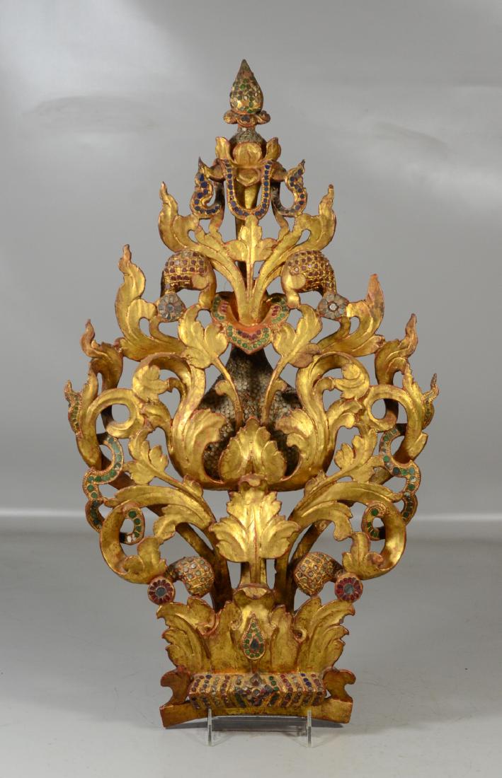 Thai carved and giltwood architectural element (1 of 3)