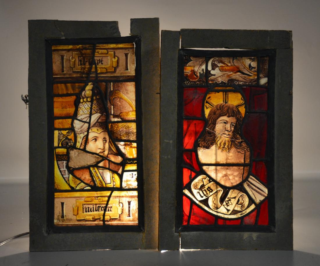 2 Early stained glass panels (1 of 3)