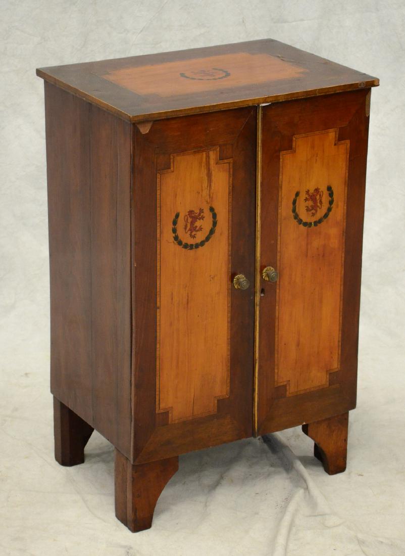 Inlaid mahogany commode stand 19th c, English (1 of 1)