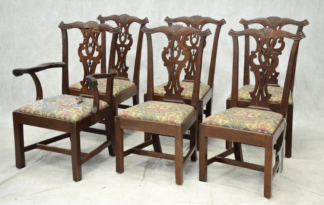 (6) carved mahogany Chippendale style dining chairs (1 of 2)