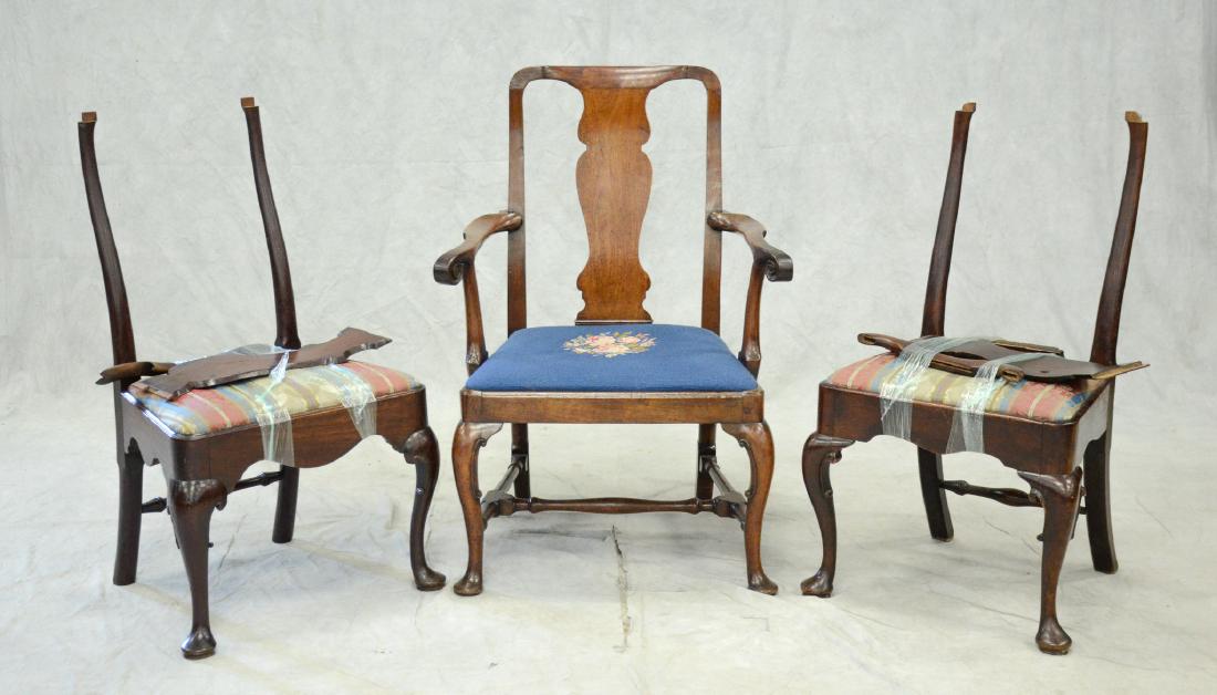 (3) mahogany Queen Anne chairs (1 of 4)