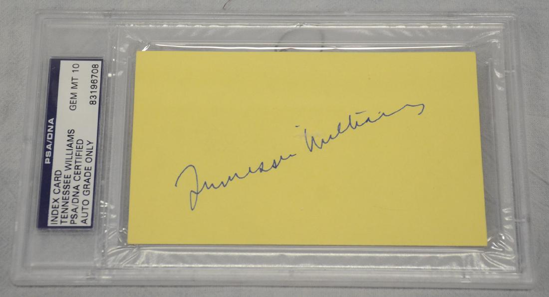 Tennessee Williams autographed index card (1 of 2)
