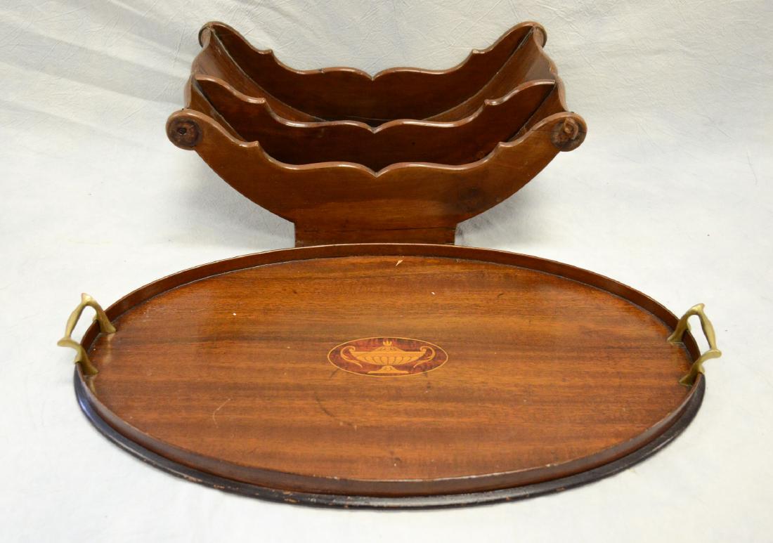 (2) mahogany table items (1 of 4)