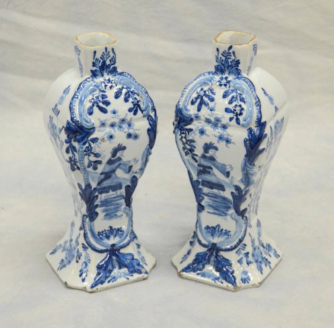 Pair of Continental faience vases (1 of 2)
