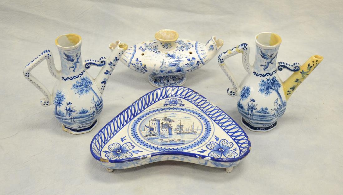 (4) Pieces of Continental faience (1 of 1)