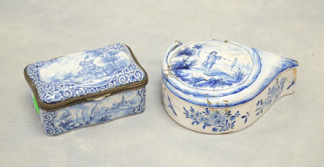 (2) Continental faience boxes (1 of 2)