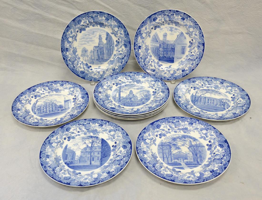 (10) Wedgwood Harvard plates, 10-1/4" diameter (1 of 4)