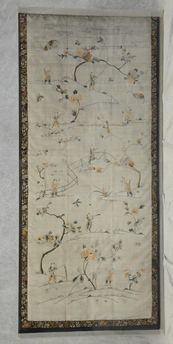 Large Chinese embroidered panel 71-1/2" l x 32-1/2" h (1 of 6)