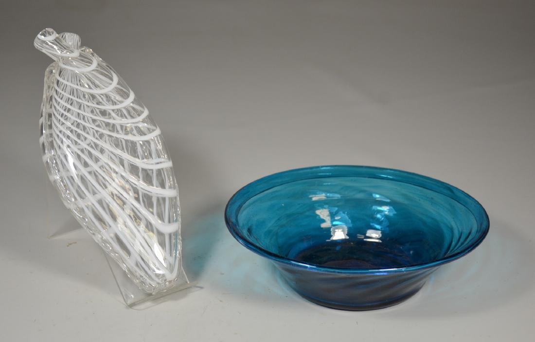 2 pcs glassware, possibly South Jersey, including a (1 of 2)