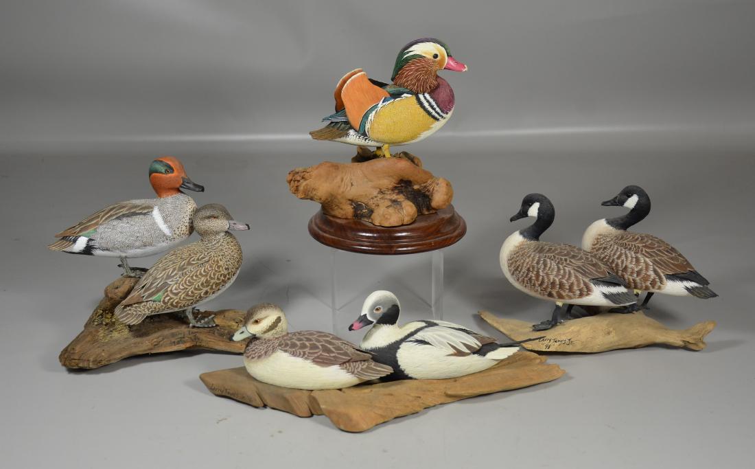(4) Larry Tawes Jr carved and painted wood bird figures (1 of 6)