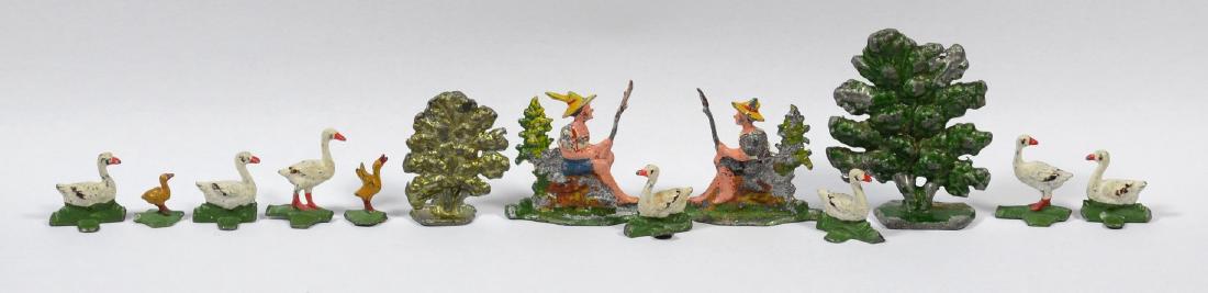 (13) miniature lead figures to include 2 fishermen, 2 (1 of 3)