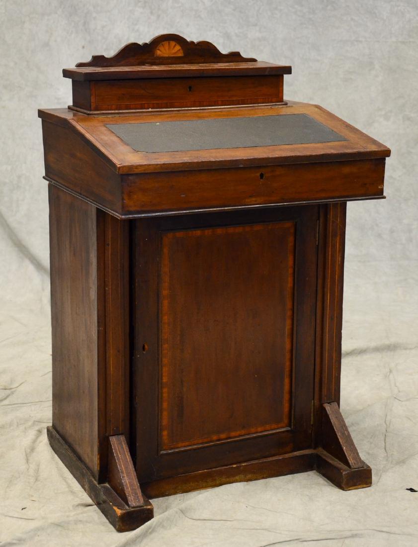 Inlaid mahogany child sized Davenport writing desk, c (1 of 3)