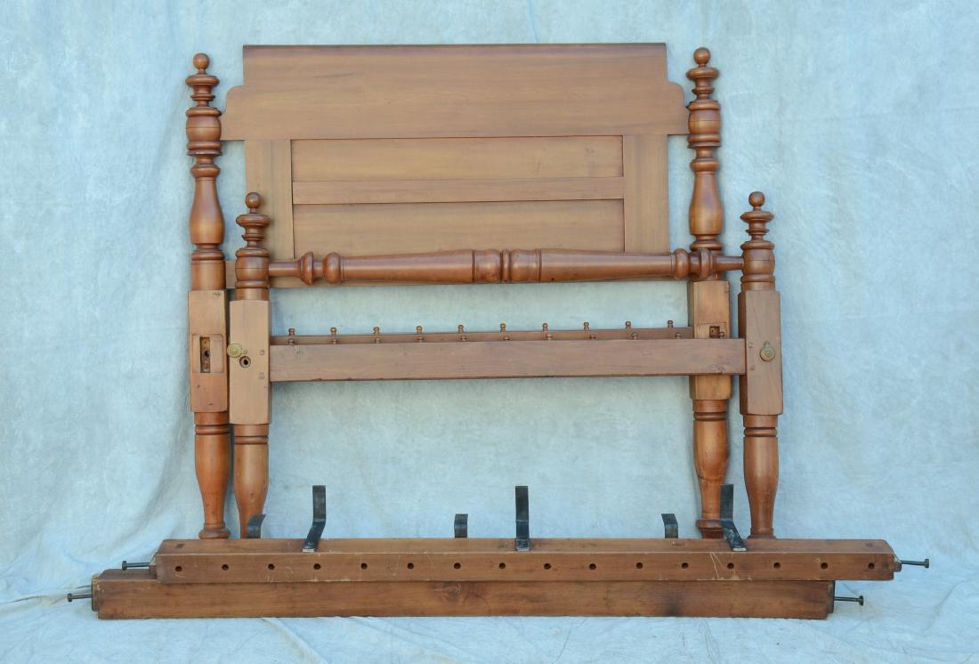 Country pine rope bed, 56" h x 53" w, rails 68" l (1 of 3)