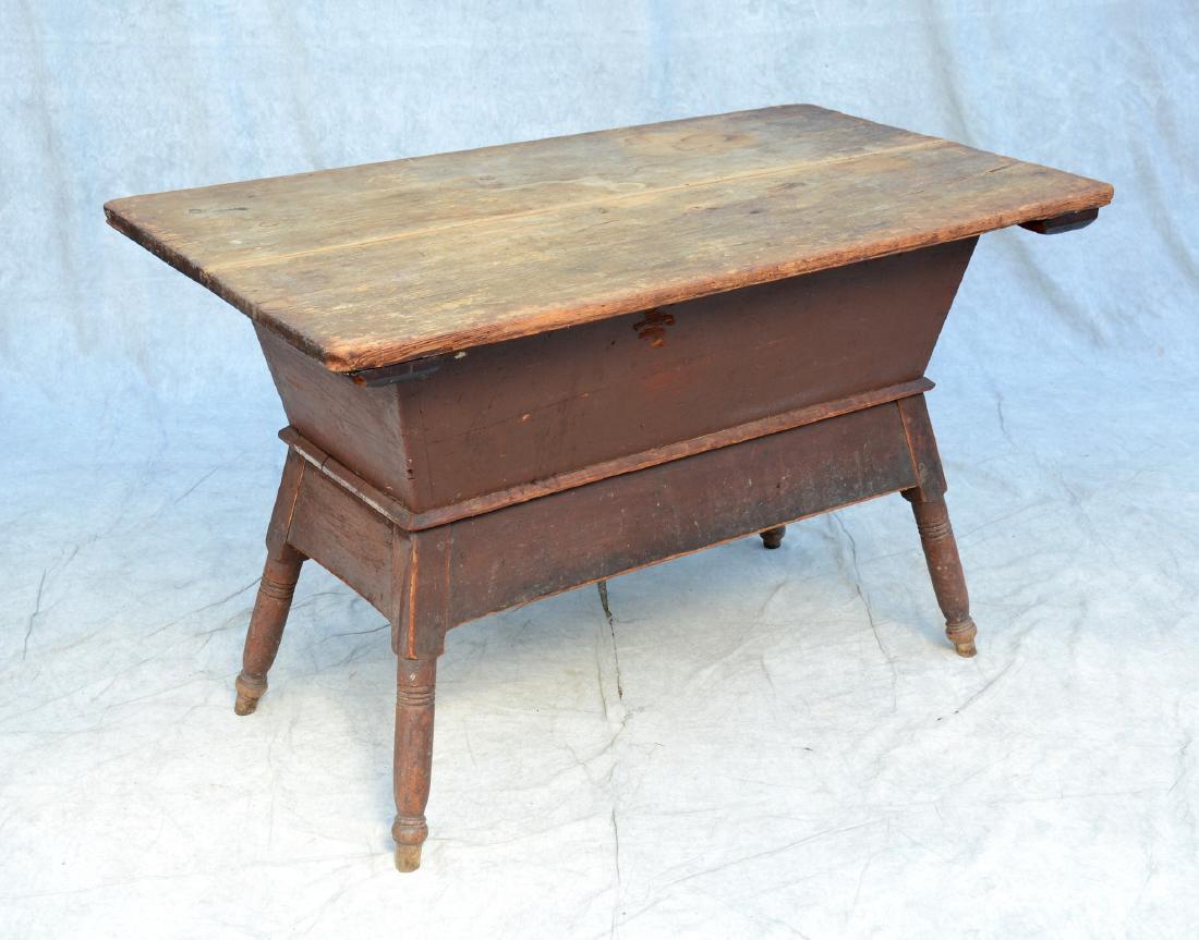 Scrubbed pine dough box, 28" h x 45" w x 26" d, loss to (1 of 2)
