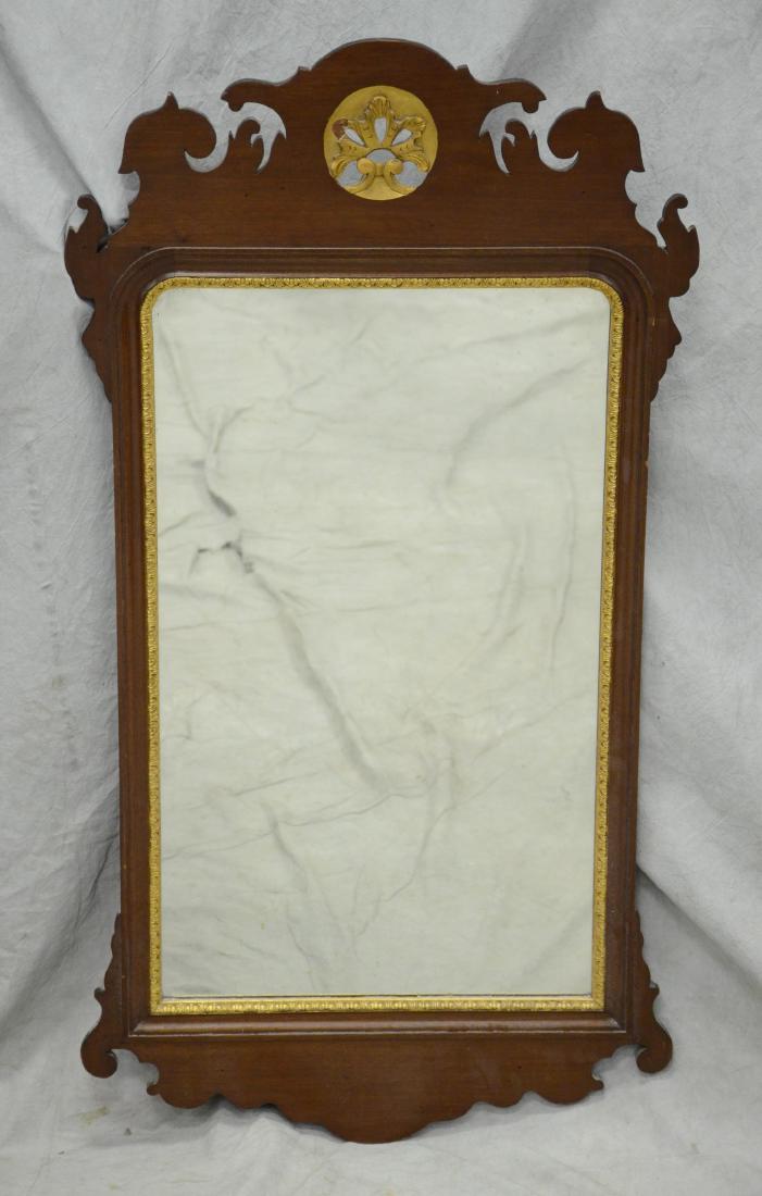 Benchmade walnut Chippendale style fretwork mirror (1 of 4)