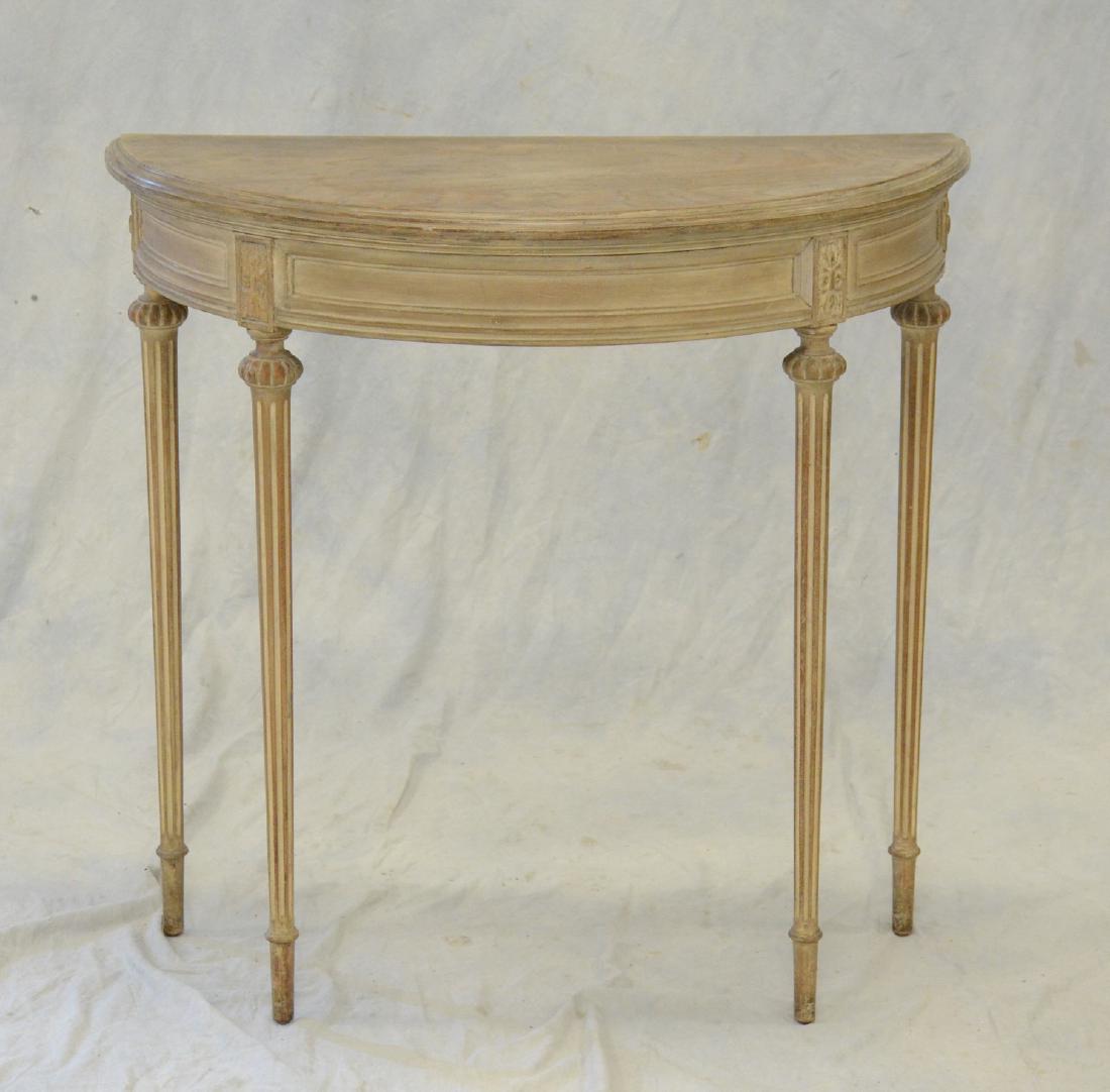 Antique Louis XVI Style Painted Demilune Table (1 of 2)