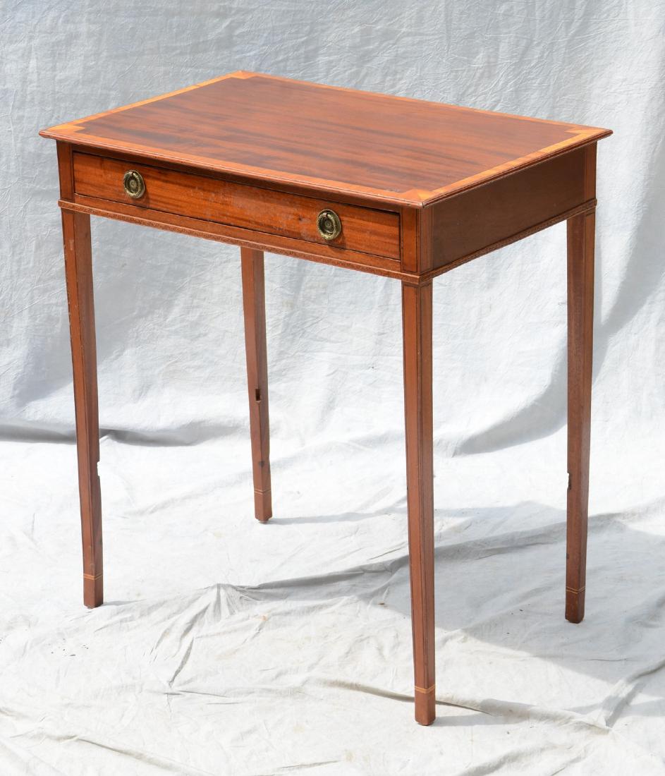 Inlaid Georgian one drawer Hepplewhite side table (1 of 3)