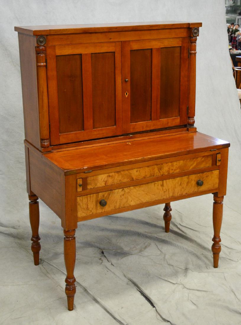 Cherry Sheraton country desk, 2 pc (1 of 4)