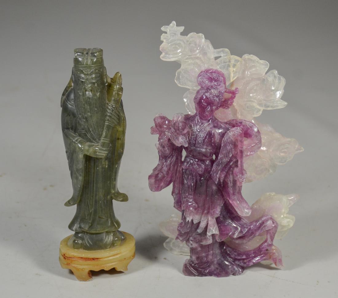 (5) Chinese Stone Carvings of Sage and Maiden (1 of 10)