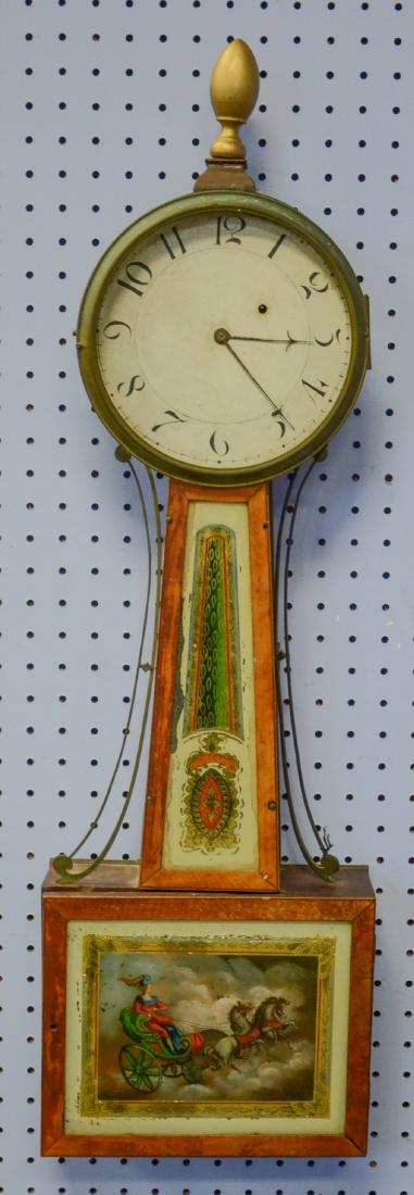 Early wt driven banjo clock, glass signed "Willard" (1 of 10)