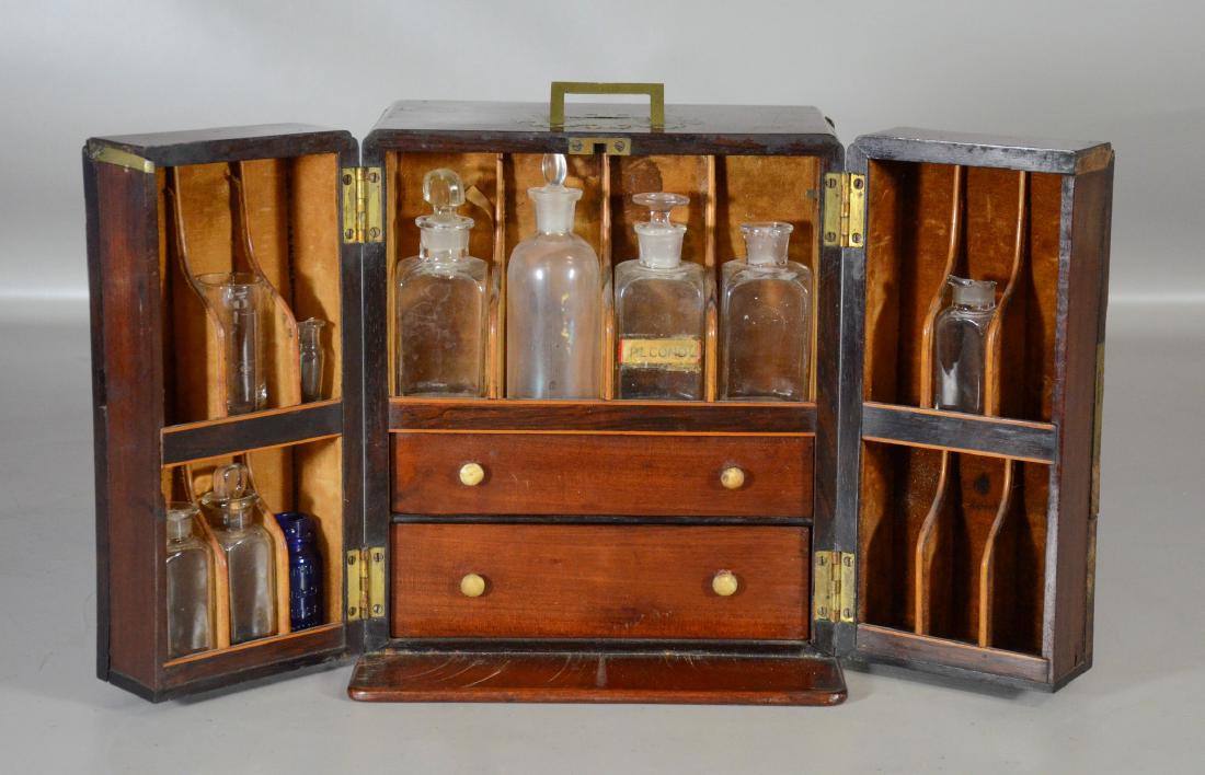 19th C mahogany brass fitted apothecary chest (1 of 5)