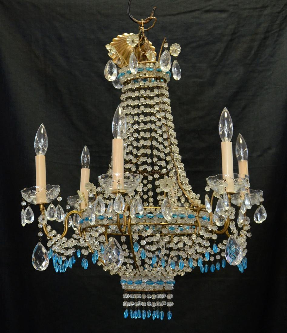 6 arm beaded crystal chain chandelier (1 of 2)