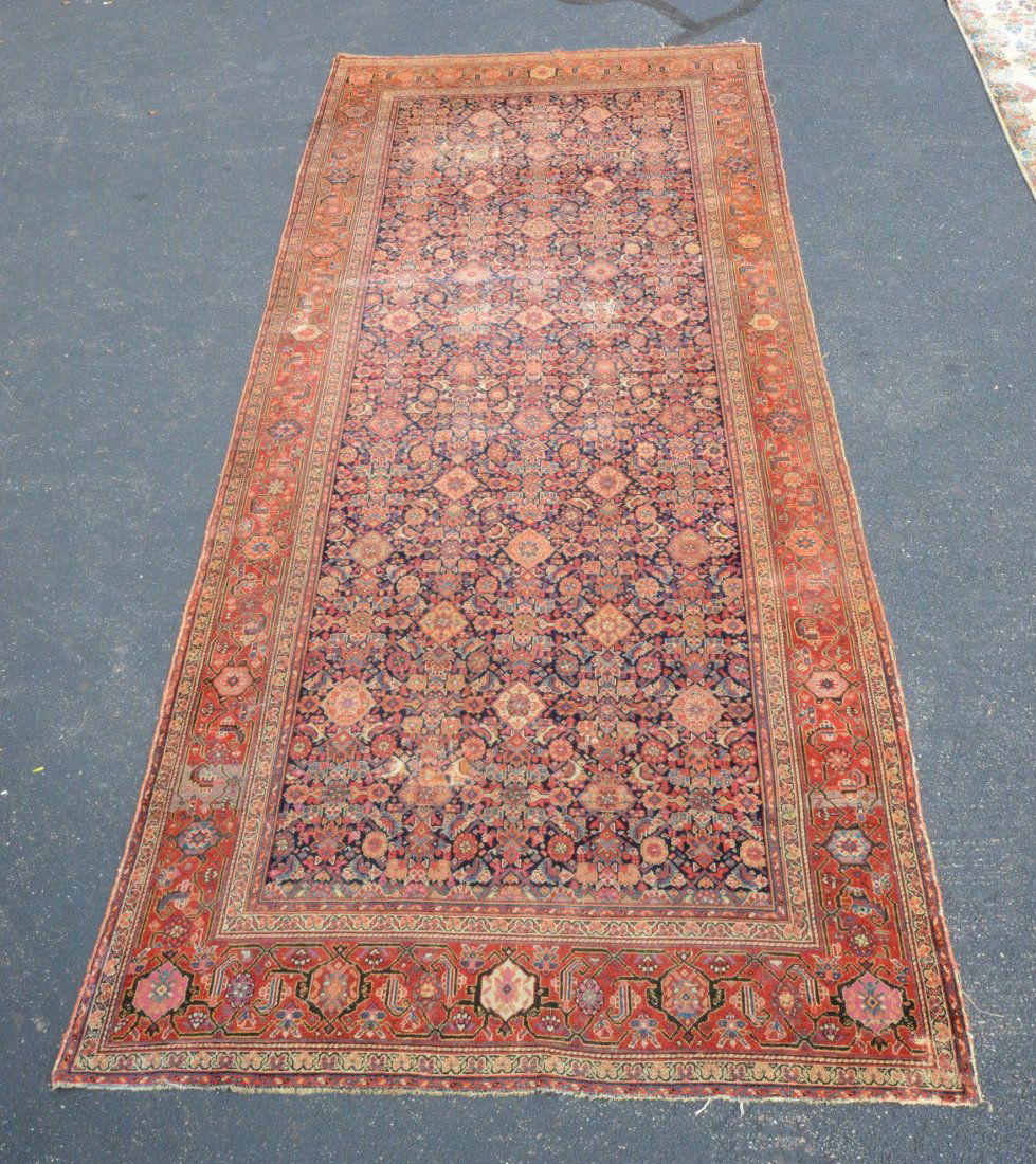 6'8" x 15'6" Persian corridor carpet, wear, repairs (1 of 10)