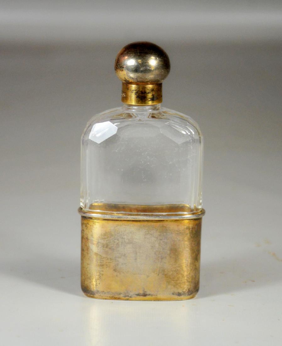 English Silver Gilt and Cut Crystal Ladies Flask (1 of 5)