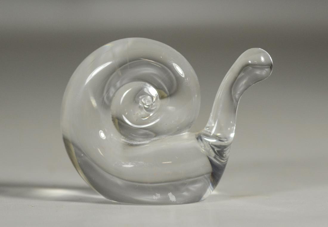 Steuben crystal snail, 3-1/2" l x 2-1/2" h (1 of 2)