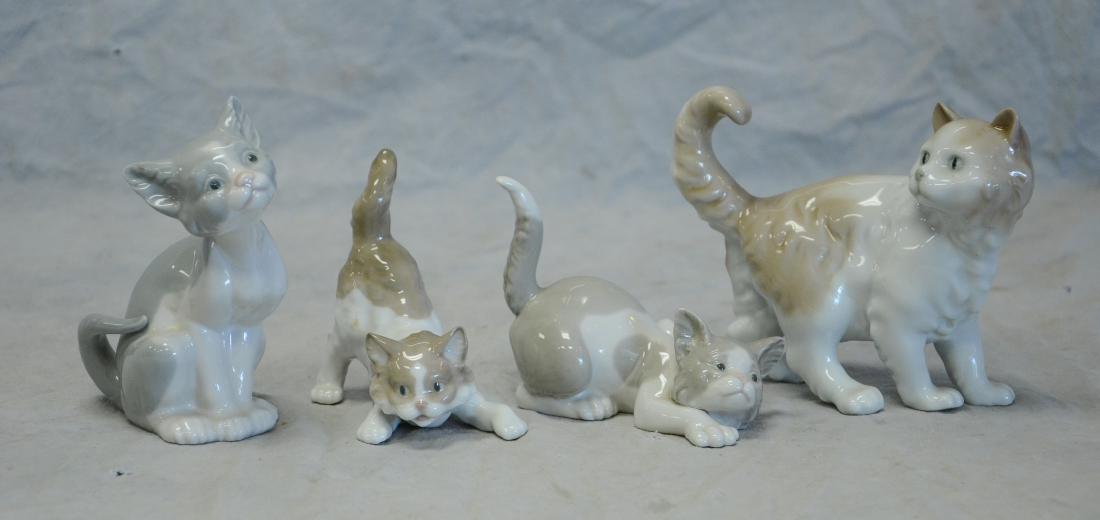 (4) Lladro Cat Figurines (1 of 3)