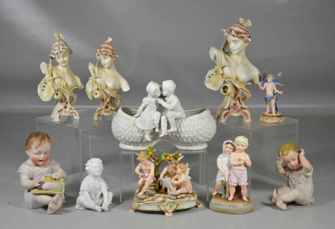 (10) Continental bisque and glazed porcelain figures (1 of 3)