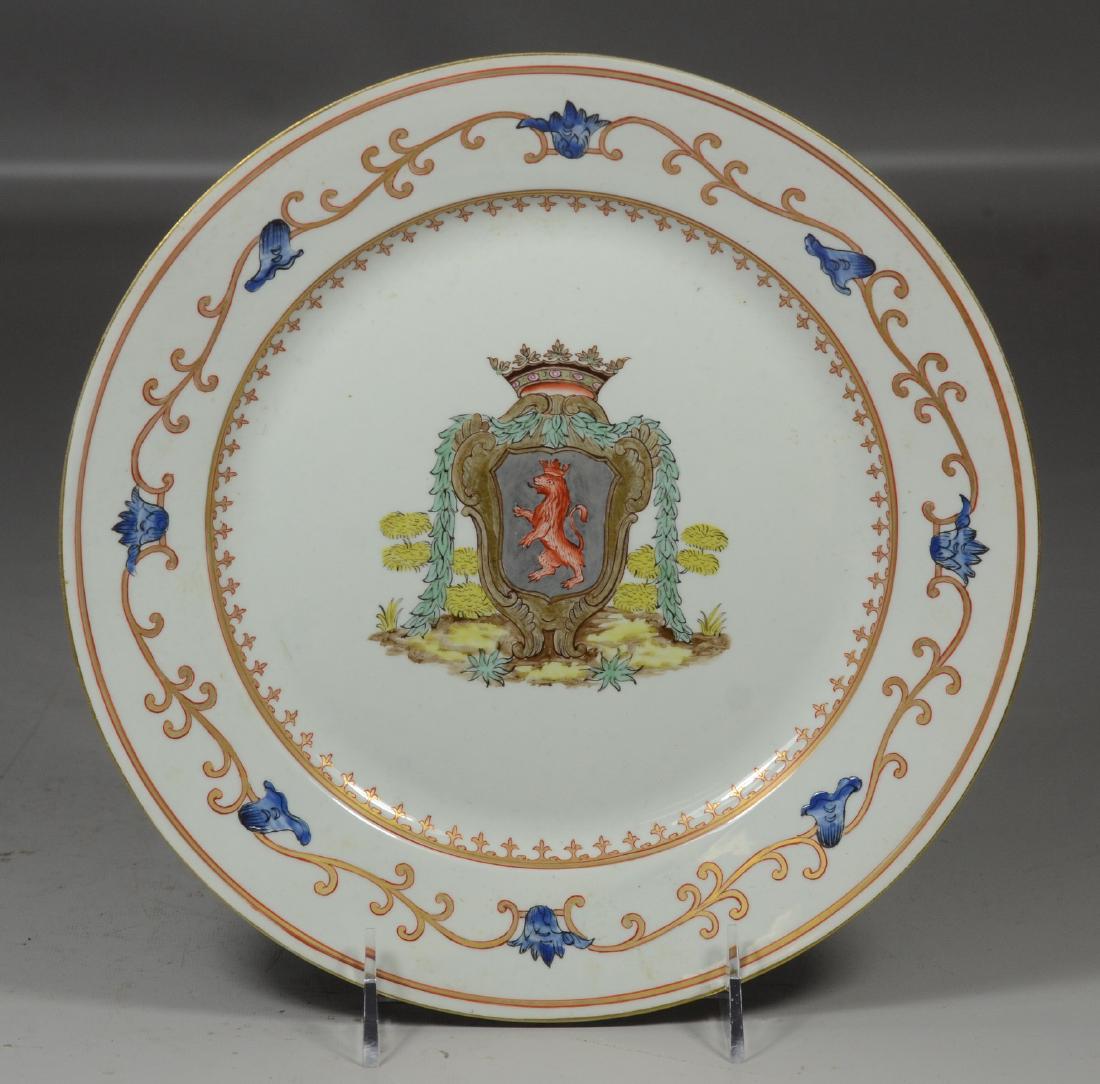 Samson porcelain armorial plate, 9-7/8" dia (1 of 4)