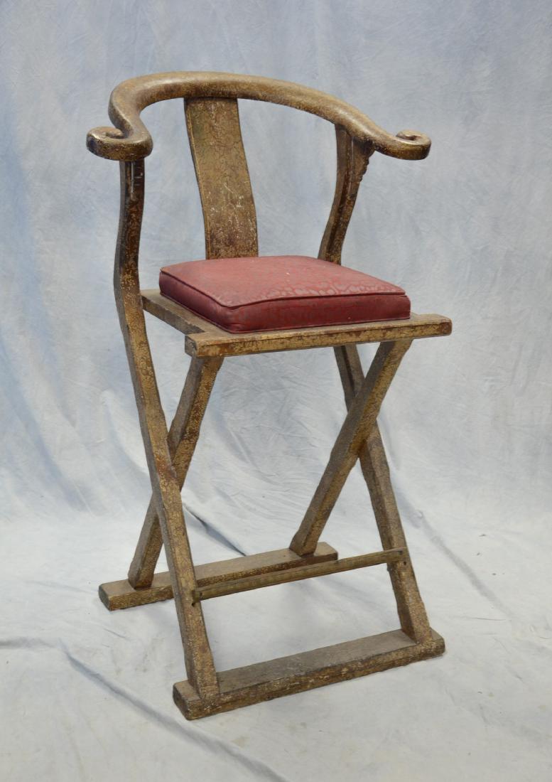 Asian style bar stool, distressed painted finish: Asian style bar stool, distressed painted finish, 42" high