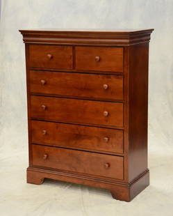 Stanley Young America Collection chest of drawers: Stanley Young America Collection chest of drawers, cherry finish, 51-3/4" h x 40" w x 18" d, very good condition