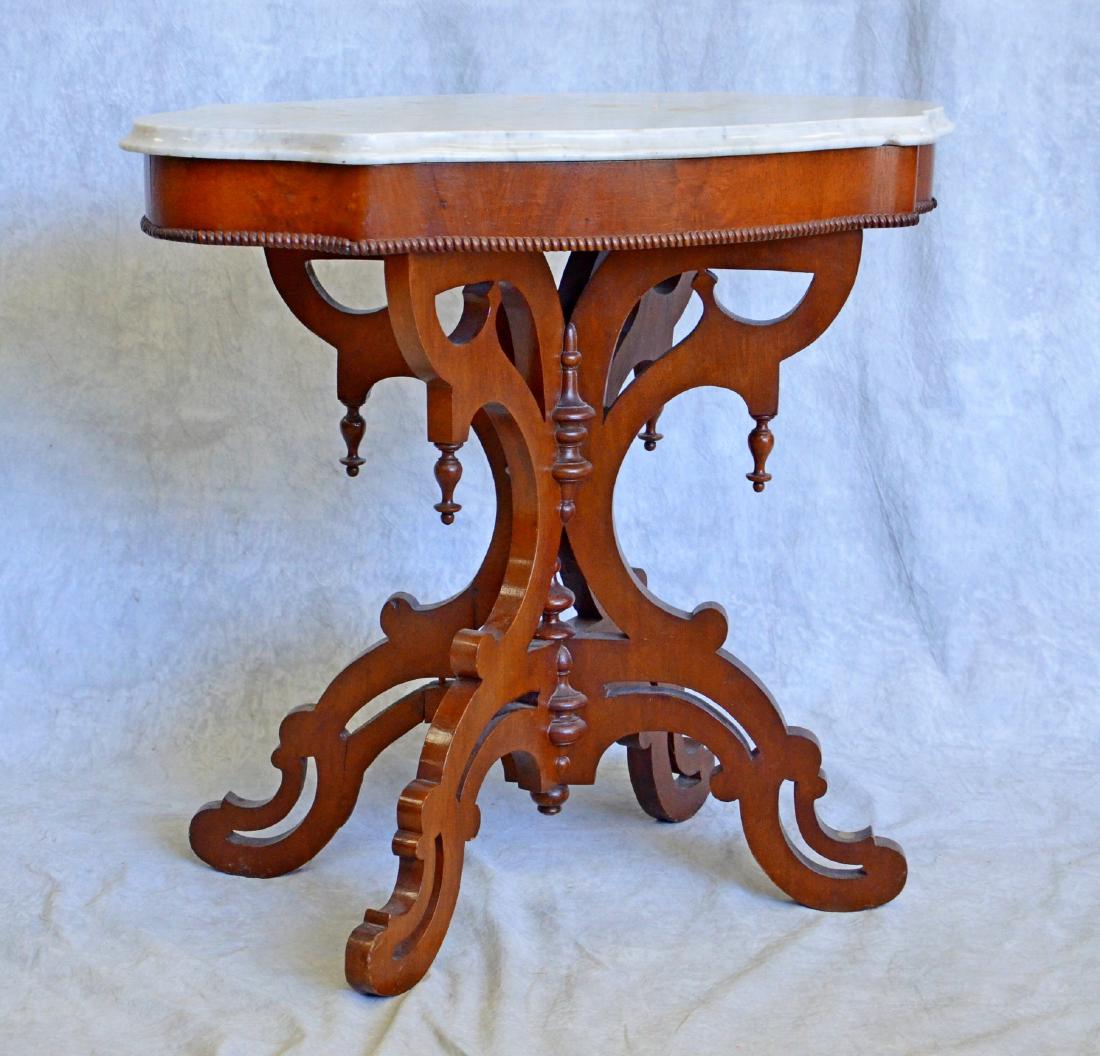 Antique Victorian marble top parlor table