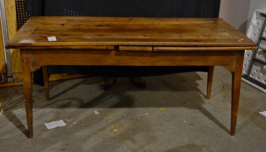 Refectory walnut dining table, pegged frame (1 of 4)